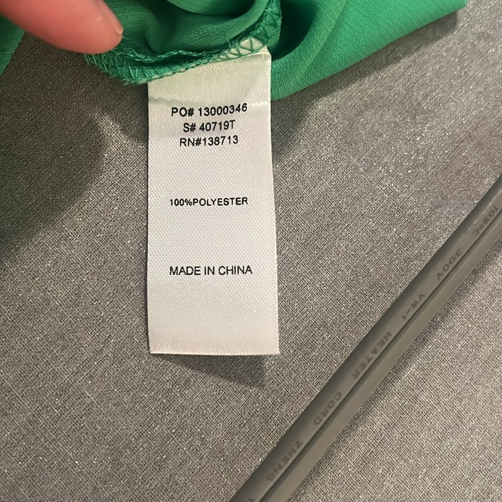 Green Ruffle Strap Button-Down Top - Picture 9 of 11